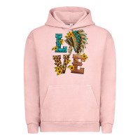 Pigment Salmon love indian headdress Urban Hoodie - HRA Design Shop