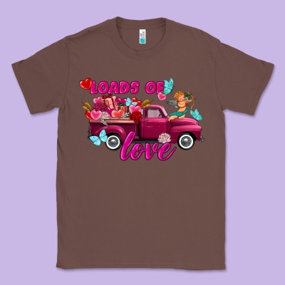 Loads Of Love Valentine's Day Truck Classic Tee Designed By Fadigitalartstudio
