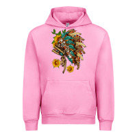 Fuchsia Pink indian headdress with pattern and sunflowers Urban Hoodie - HRA Design Shop