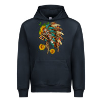 Navy indian headdress with pattern and sunflowers Urban Hoodie - HRA Design Shop