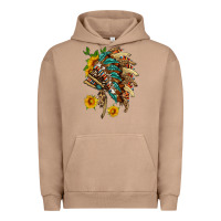 Pigment Burro indian headdress with pattern and sunflowers Urban Hoodie - HRA Design Shop