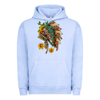 Pigment Grape Ice indian headdress with pattern and sunflowers Urban Hoodie - HRA Design Shop