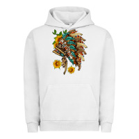 Pigment Lunar Rock indian headdress with pattern and sunflowers Urban Hoodie - HRA Design Shop