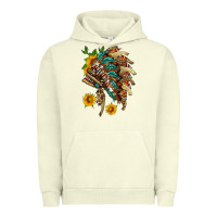 Pigment Pistachio indian headdress with pattern and sunflowers Urban Hoodie - HRA Design Shop