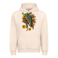 Sandshell indian headdress with pattern and sunflowers Urban Hoodie - HRA Design Shop