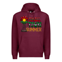 Burgundy small town summer Premium Hoodie - CowhideDigitalArt