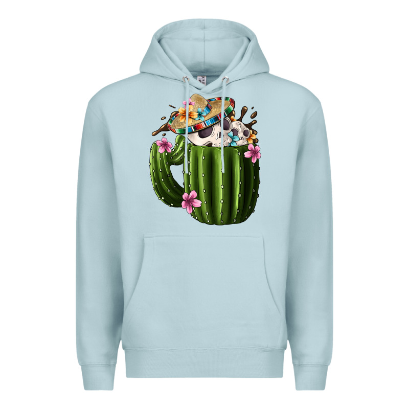 Day Of The Dead Mexican Cactus Premium Hoodie by FaDigitalArtStudio | Teevron