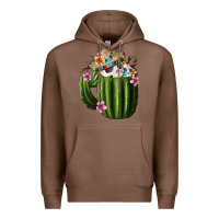 Chestnut day of the dead mexican cactus Premium Hoodie - FaDigitalArtStudio