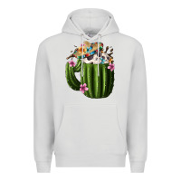 Dove Grey day of the dead mexican cactus Premium Hoodie - FaDigitalArtStudio