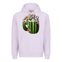 Lilac day of the dead mexican cactus Premium Hoodie - FaDigitalArtStudio