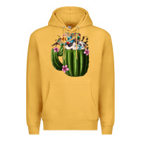 Mustard day of the dead mexican cactus Premium Hoodie - FaDigitalArtStudio