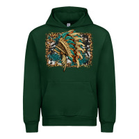 Forest Green indian headdress with background Urban Hoodie - HRA Design Shop
