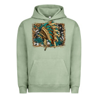 Pigment Oil Green indian headdress with background Urban Hoodie - HRA Design Shop