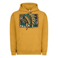Pigment Peanut Butter indian headdress with background Urban Hoodie - HRA Design Shop