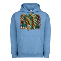 Pigment Pebble Blue indian headdress with background Urban Hoodie - HRA Design Shop