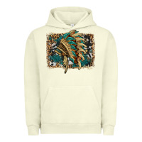 Pigment Pistachio indian headdress with background Urban Hoodie - HRA Design Shop