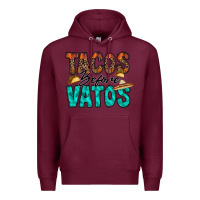 Burgundy tacos before vatos Premium Hoodie - RacoonDesign