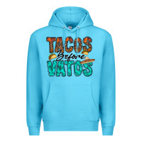 Ocean Blue tacos before vatos Premium Hoodie - RacoonDesign