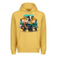 Antique Gold farm truck farm animals Premium Hoodie - FaDigitalArtStudio