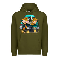 Army Green farm truck farm animals Premium Hoodie - FaDigitalArtStudio