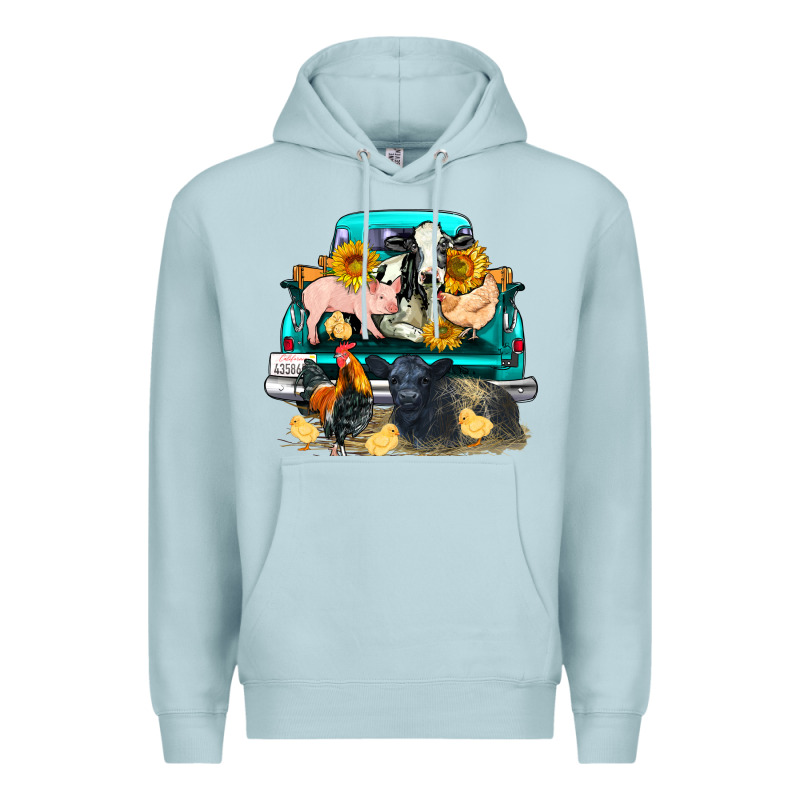 Farm Truck Farm Animals Premium Hoodie by FaDigitalArtStudio | Teevron