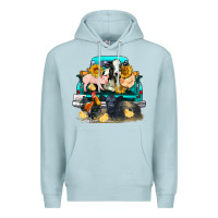Blue Mist farm truck farm animals Premium Hoodie - FaDigitalArtStudio