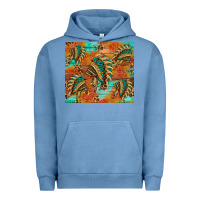 Pigment Pebble Blue indian headdress pattern tumbler Urban Hoodie - HRA Design Shop