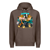 Coffee farm truck farm animals Premium Hoodie - FaDigitalArtStudio