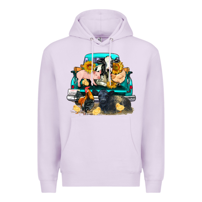 Farm Truck Farm Animals Premium Hoodie by FaDigitalArtStudio | Teevron