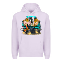 Lilac farm truck farm animals Premium Hoodie - FaDigitalArtStudio