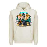 Oatmeal Heather farm truck farm animals Premium Hoodie - FaDigitalArtStudio