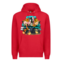 Red farm truck farm animals Premium Hoodie - FaDigitalArtStudio
