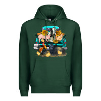 Sports Green farm truck farm animals Premium Hoodie - FaDigitalArtStudio