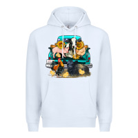White farm truck farm animals Premium Hoodie - FaDigitalArtStudio