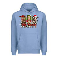 Colony Blue feliz navidad heifers front view Premium Hoodie - RanaPortraitStore