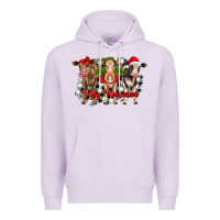 Lilac feliz navidad heifers front view Premium Hoodie - RanaPortraitStore