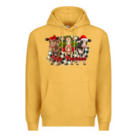 Mustard feliz navidad heifers front view Premium Hoodie - RanaPortraitStore