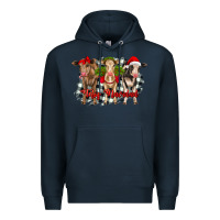 Navy feliz navidad heifers front view Premium Hoodie - RanaPortraitStore