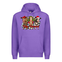 Purple feliz navidad heifers front view Premium Hoodie - RanaPortraitStore
