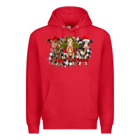 Red feliz navidad heifers front view Premium Hoodie - RanaPortraitStore