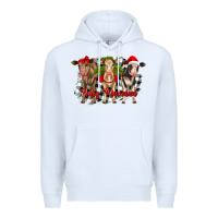 White feliz navidad heifers front view Premium Hoodie - RanaPortraitStore