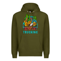Army Green keep on trucking with western truck Premium Hoodie - HRA Design Shop