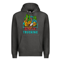 Charcoal Heather keep on trucking with western truck Premium Hoodie - HRA Design Shop