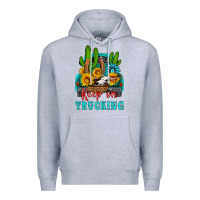 Heather Grey keep on trucking with western truck Premium Hoodie - HRA Design Shop