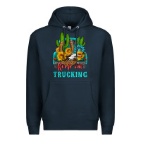 Navy keep on trucking with western truck Premium Hoodie - HRA Design Shop