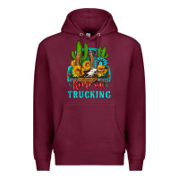 Burgundy keep on trucking with western truck Premium Hoodie - HRA Design Shop
