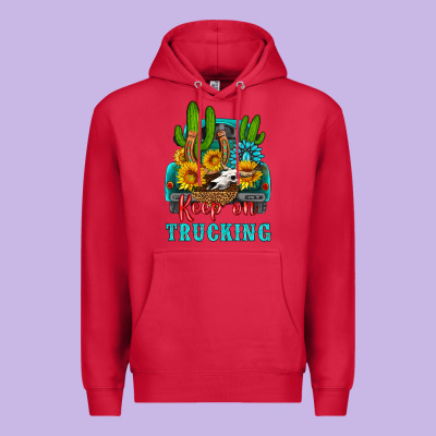 Keep On Trucking With Western Truck Premium Hoodie Designed By Hra Design Shop
