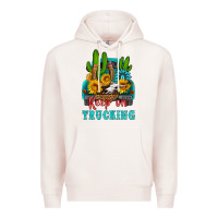 Pale Pink keep on trucking with western truck Premium Hoodie - HRA Design Shop