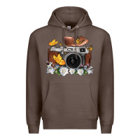 Coffee floral butterfly film roll vintage camera Premium Hoodie - FaDigitalArtStudio