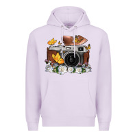 Lilac floral butterfly film roll vintage camera Premium Hoodie - FaDigitalArtStudio